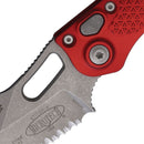 Microtech Auto Stitch S/E Button Lock AP Red-2